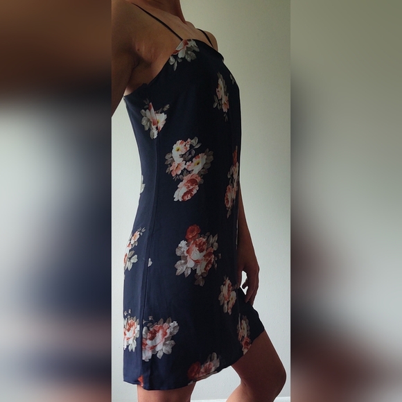 Francesca's Navy Floral Slip Dress - Picture 5 of 9